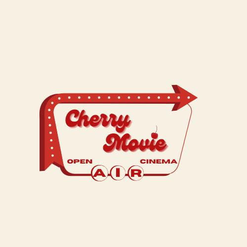 un logo pour l'évènement "cherry movie", cinéma en plein air