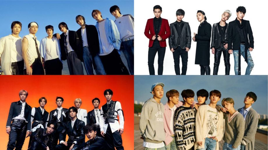 Photos des 4 groupes de K-pop : Riize, BIGBANG, NCT 127 et iKON
