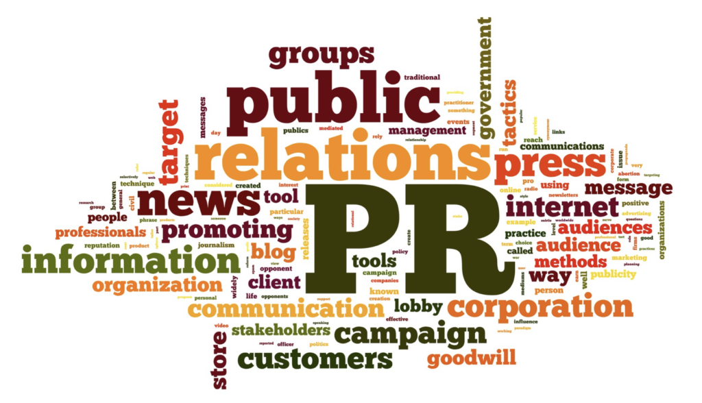 Schema de mots représentatif des relations publiques
