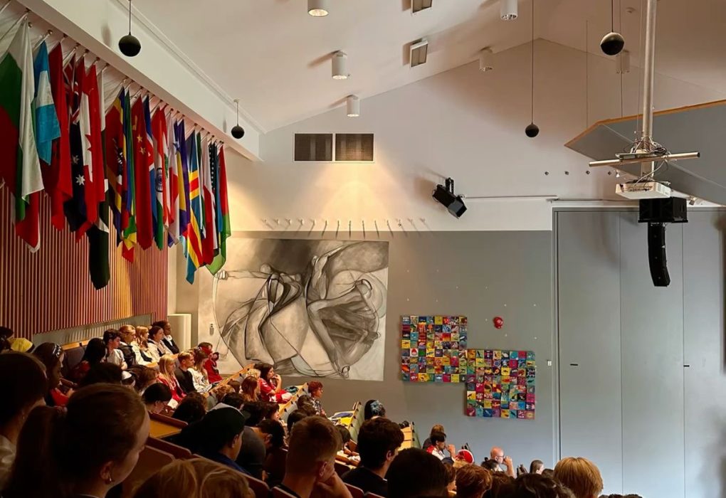amphi, drapeaux monde