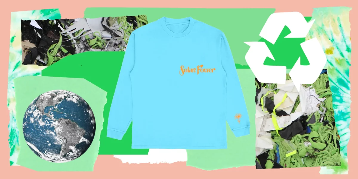 Un pull posé au cœur d’illustrations naturelles.